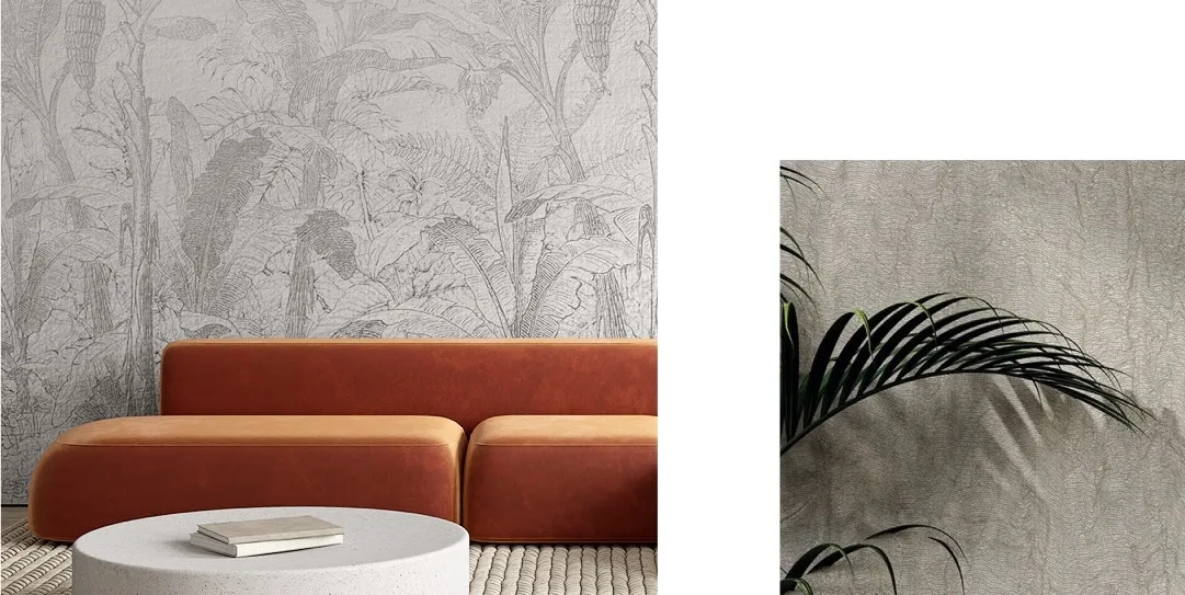 grey tropical wallpaper